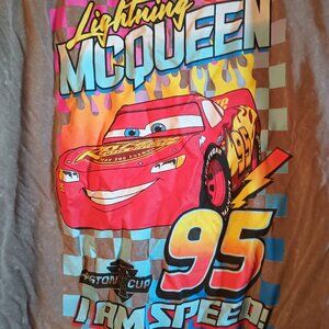 Men's Brown XL Lightning McQueen Cars Graphic T-Shirt Cartoon Movie Pixar Disney